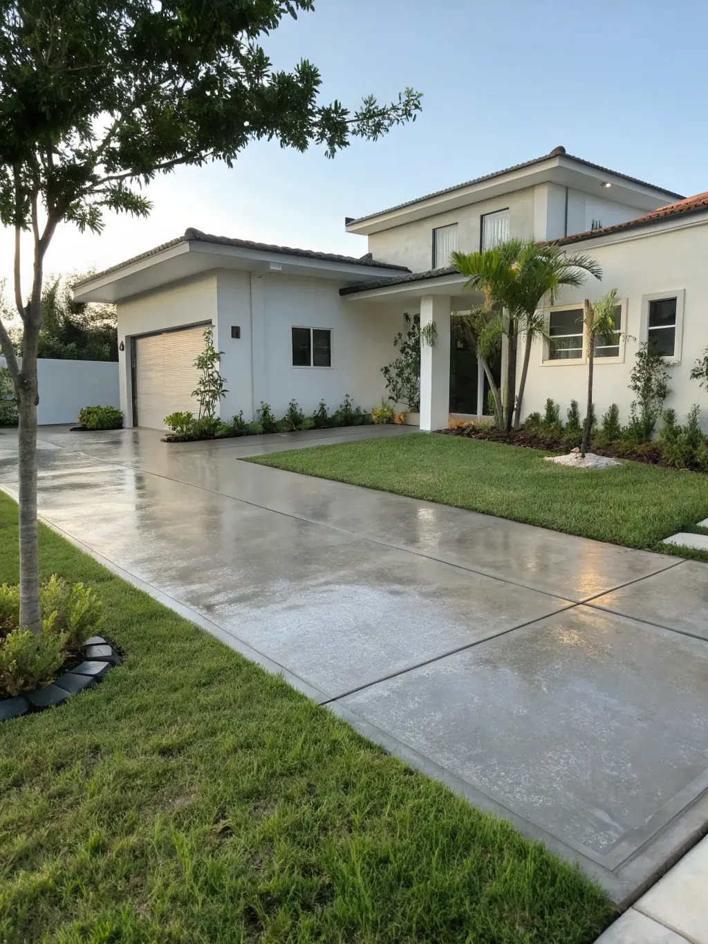 A clean, freshly washed house with vibrant colors and a pristine exterior, showcasing the effectiveness of TripleJPowerWashing's house washing service.