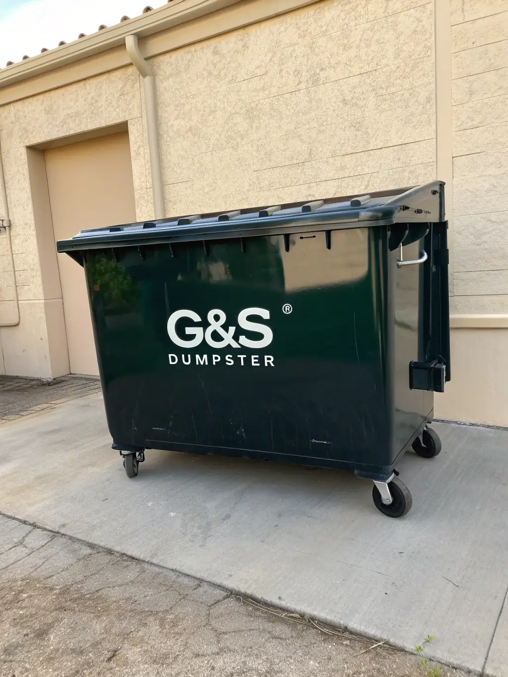 A clean, sanitized dumpster pad with no visible stains or odors, illustrating the hygiene standards maintained by TripleJPowerWashing's dumpster pad cleaning.